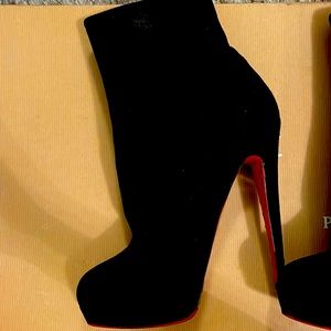 Christian louboutin suede bootie